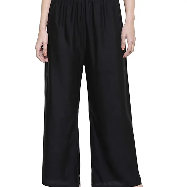 Women's Rayon Regular Fit Comfortable Plain Casual Palazzo