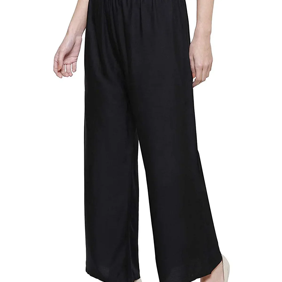 Women's Rayon Regular Fit Comfortable Plain Casual Palazzo, photo 3 of 4