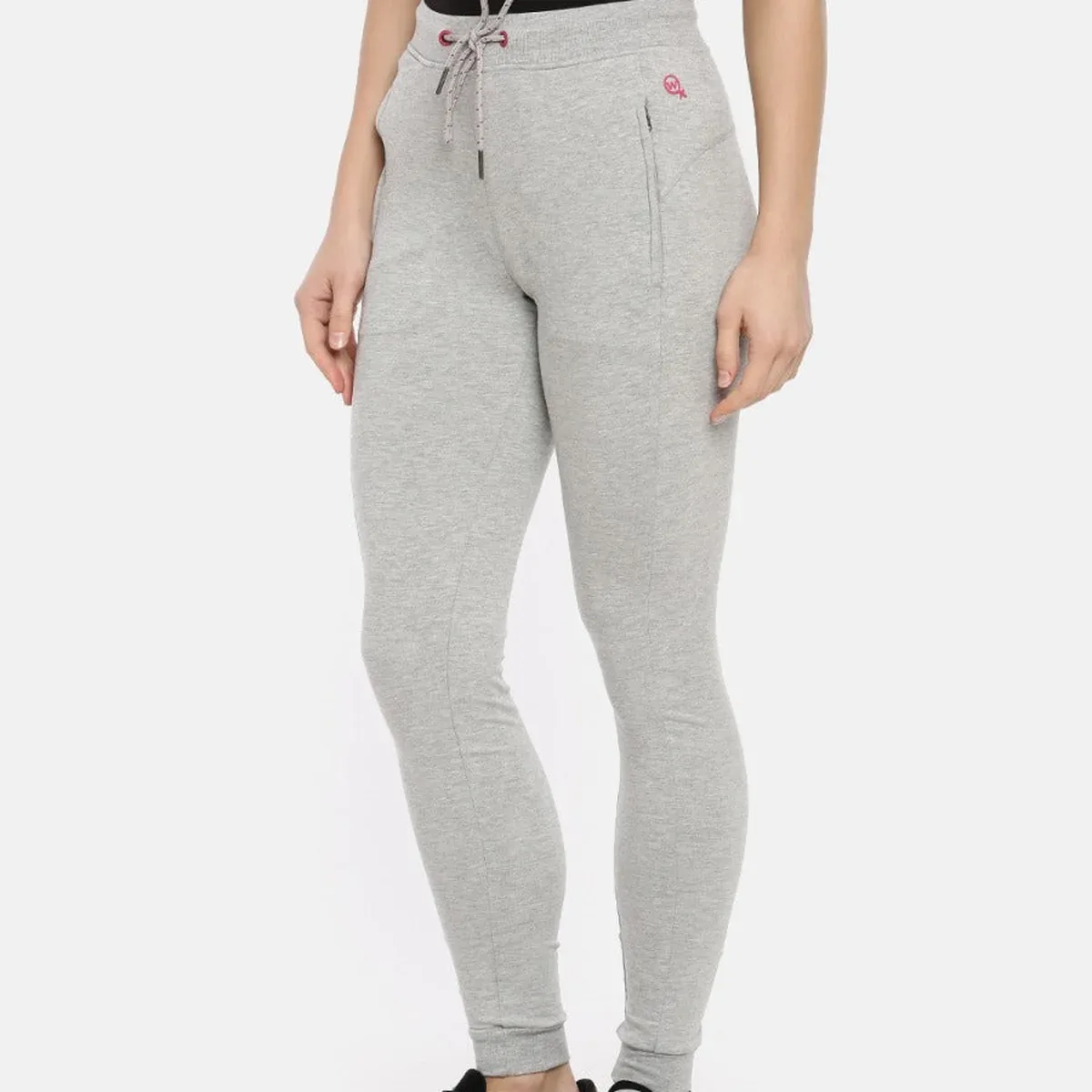 Women's Joggers in Cotton Stretch Terry Fabric With Flat Waistband Drawcords and Zipper Pockets | MW3154, photo 2 of 4