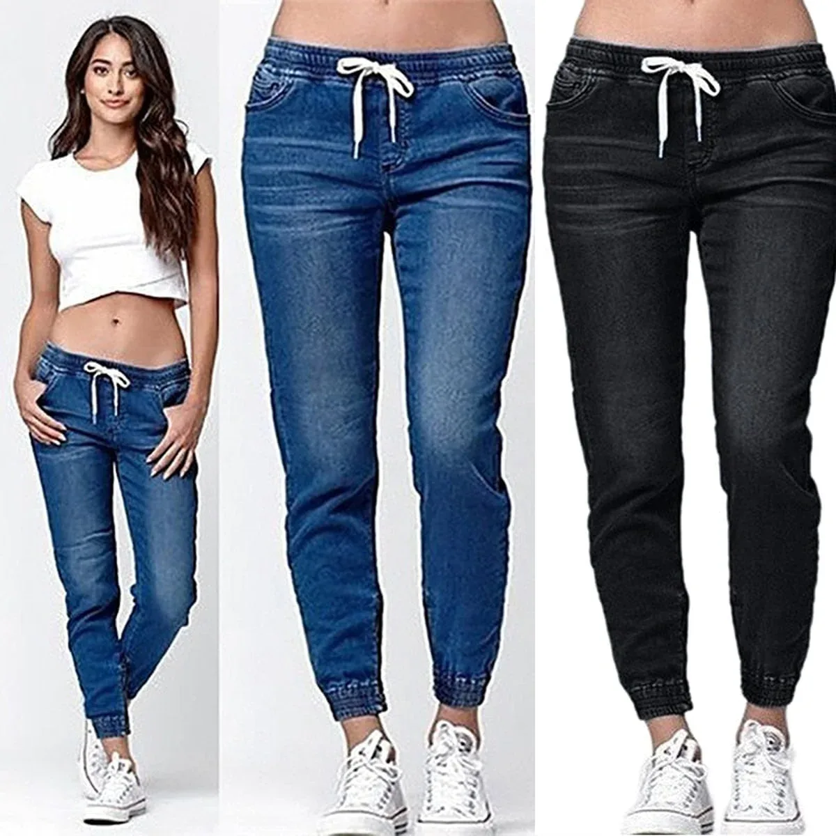 Casual Jogger Pants 2018 Elastic Sexy Skinny Pencil Jeans For Women Leggings Jeans High Waist Women's Denim Dr, photo 2 of 4