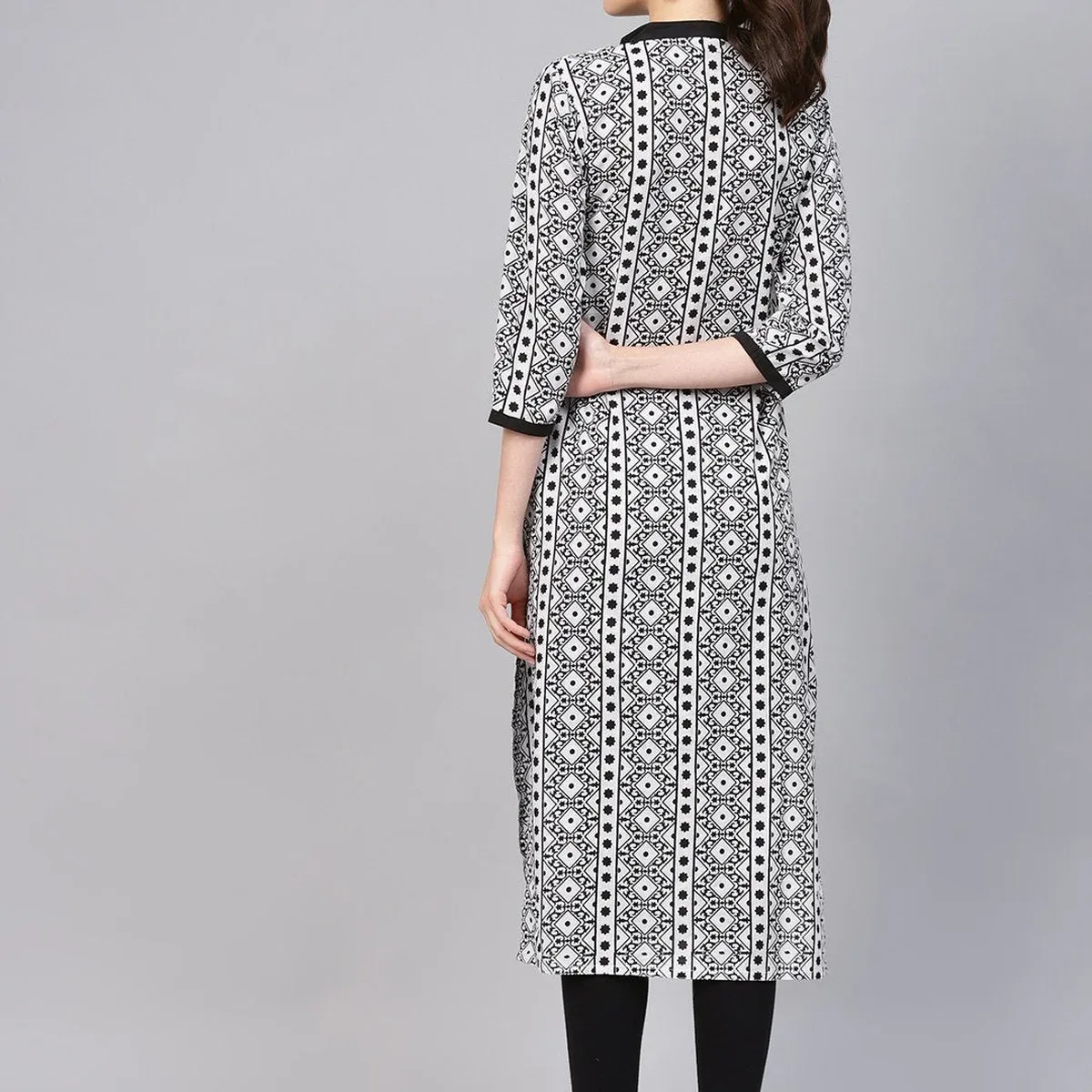 Black Printed straight Kurti, photo 4 of 4