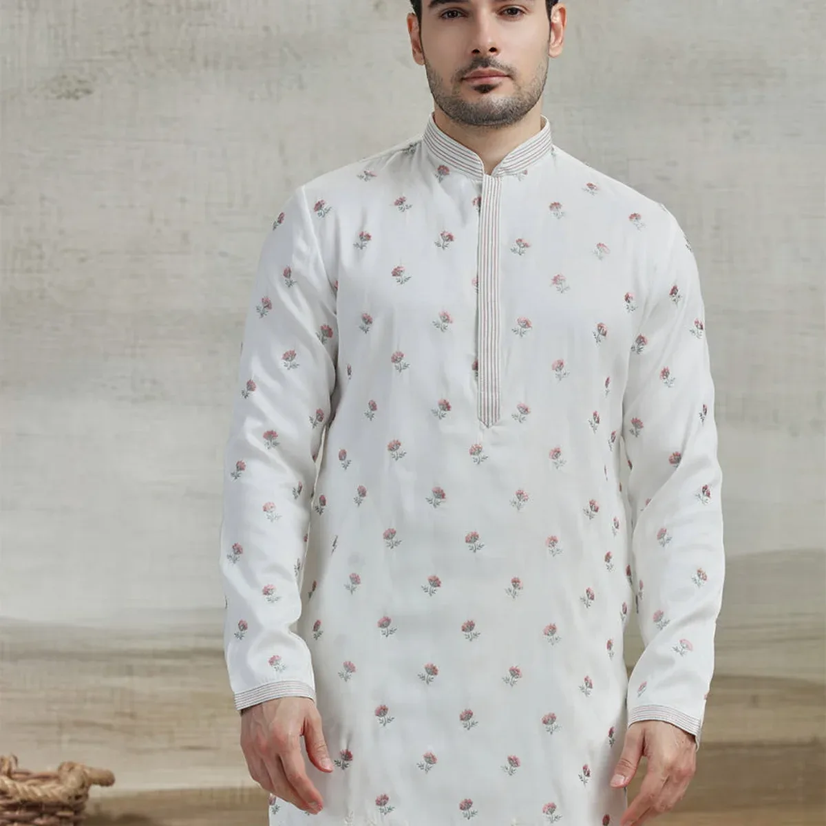 White Embroidered Kurta Pajama | Virasana, photo 1 of 4