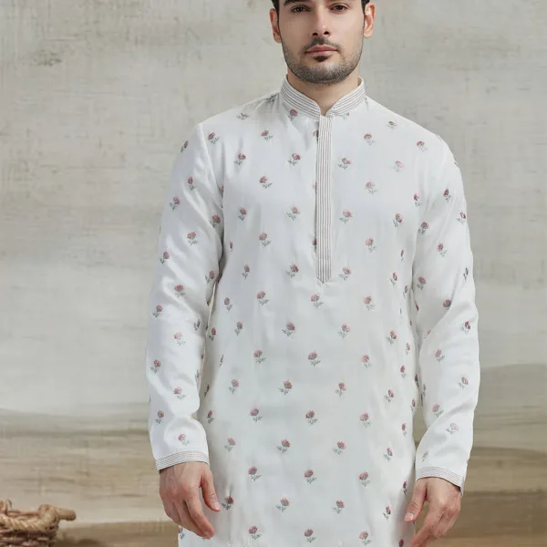 White Embroidered Kurta Pajama | Virasana