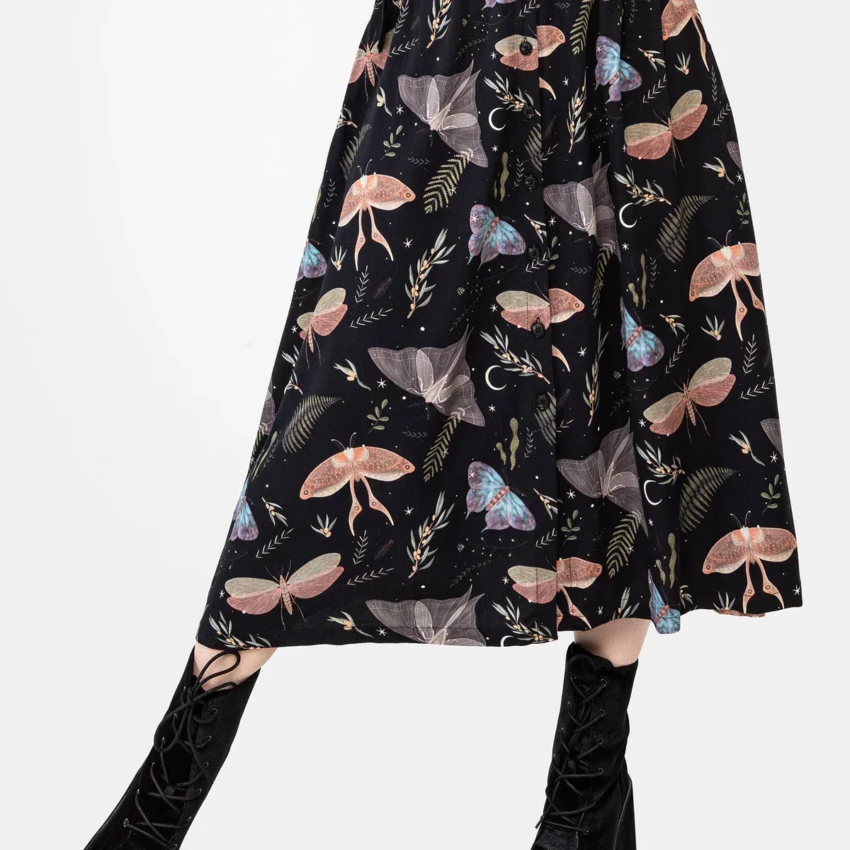 Nightmoth Button Up Midi Skirt, photo 1 of 4