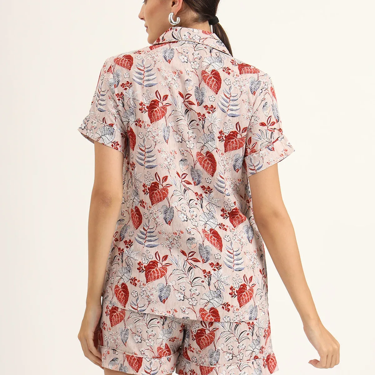 Divena Multicolour Floral Print Rayon Regular Short Night Suit, photo 3 of 4