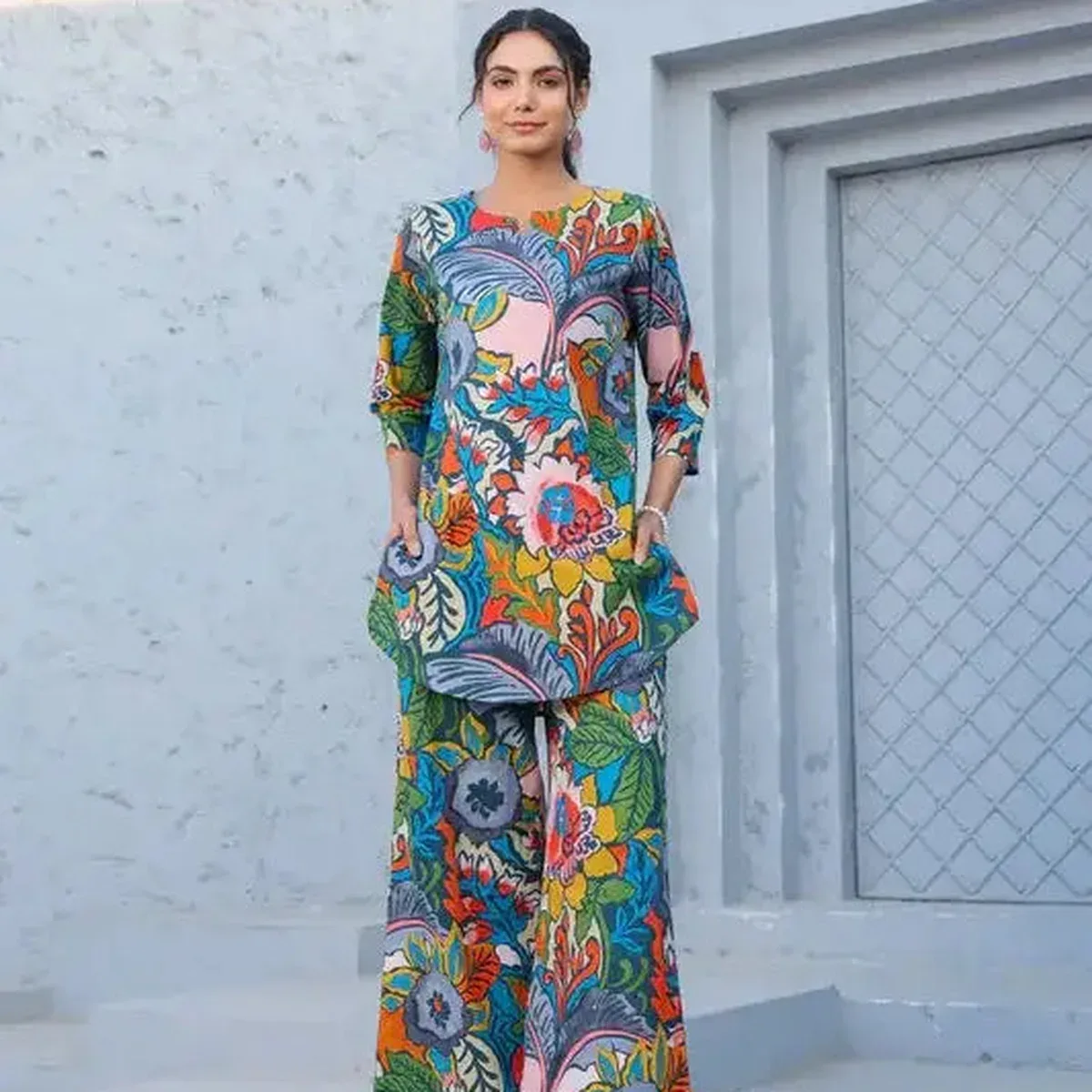 Vivid Bloom Ensemble Cotton Loungewear Set, photo 2 of 4