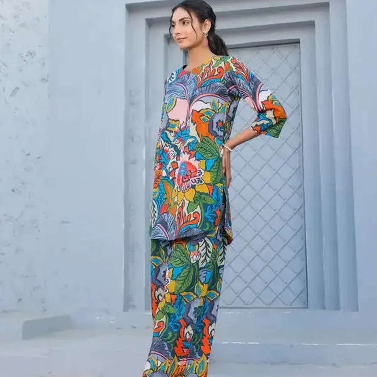 Vivid Bloom Ensemble Cotton Loungewear Set, photo 4 of 4