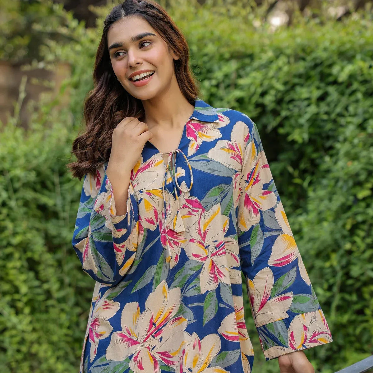 Floral Cotton Palazzo Palazzo Loungewear Set, photo 2 of 4