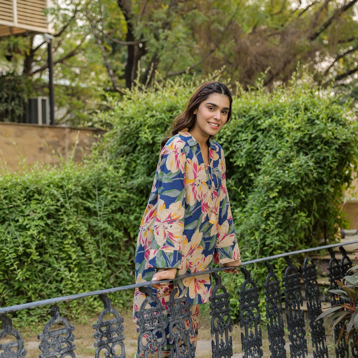 Floral Cotton Palazzo Palazzo Loungewear Set, photo 4 of 4