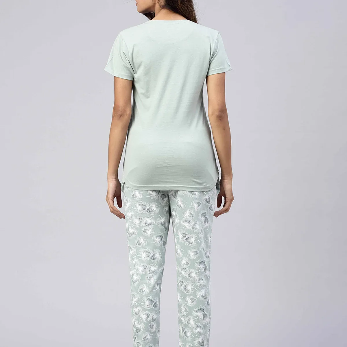 Women Knit Cotton Loungewear Set Mint Green, photo 4 of 4