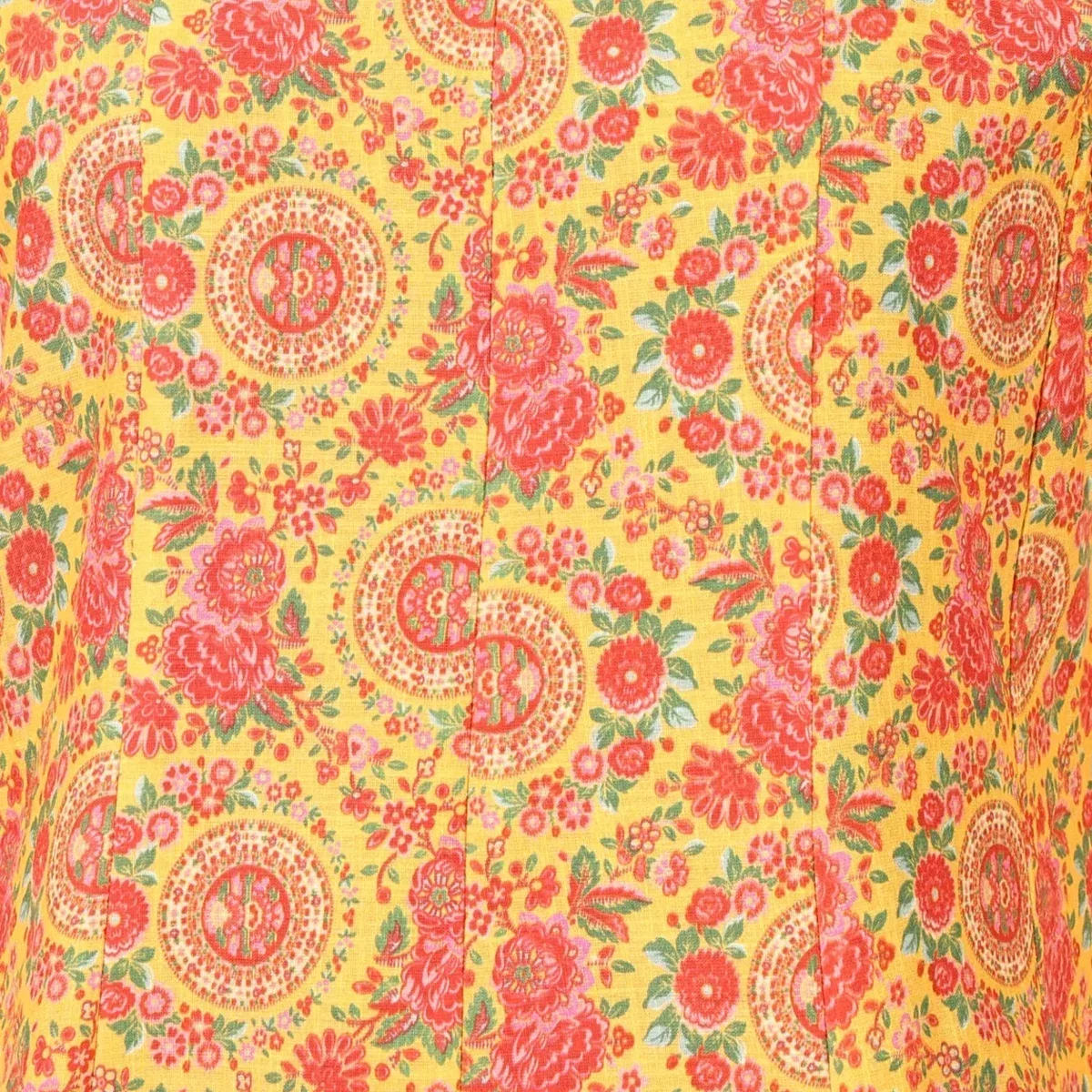 Yellow Floral Printed Rayon Flared Kurta With Pants Co-ord Set, photo 3 of 4