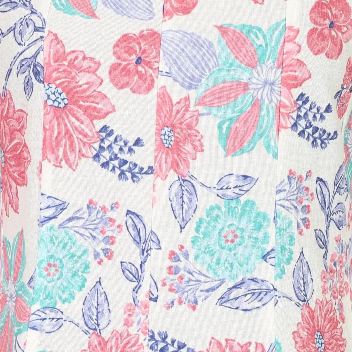 White Floral Printed Pure Cotton Flared Kurta with Trousers Set, photo 3 of 4