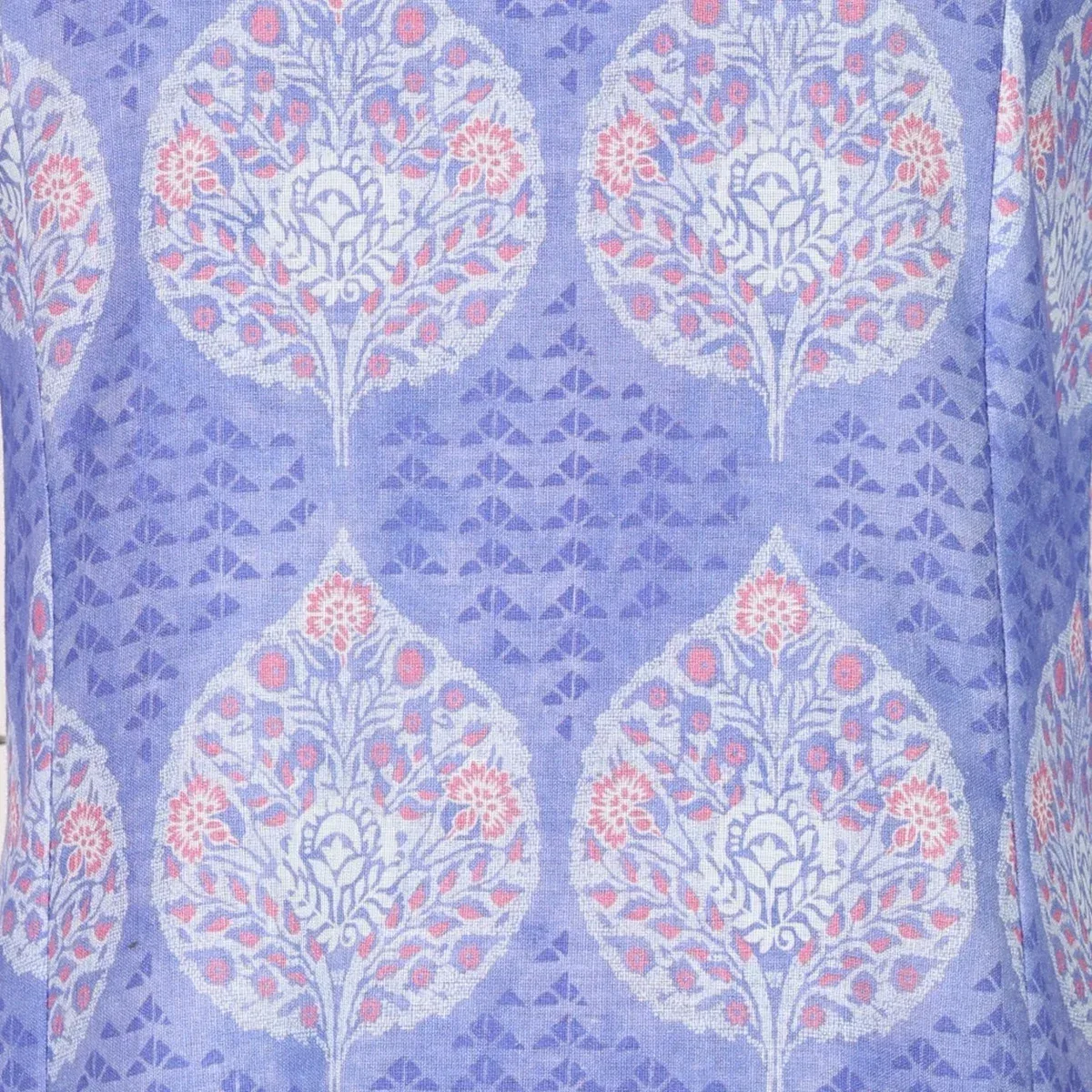 Lavender Floral Printed Cotton Blend A-line Kurta with Pants Co-ord Set, photo 3 of 4
