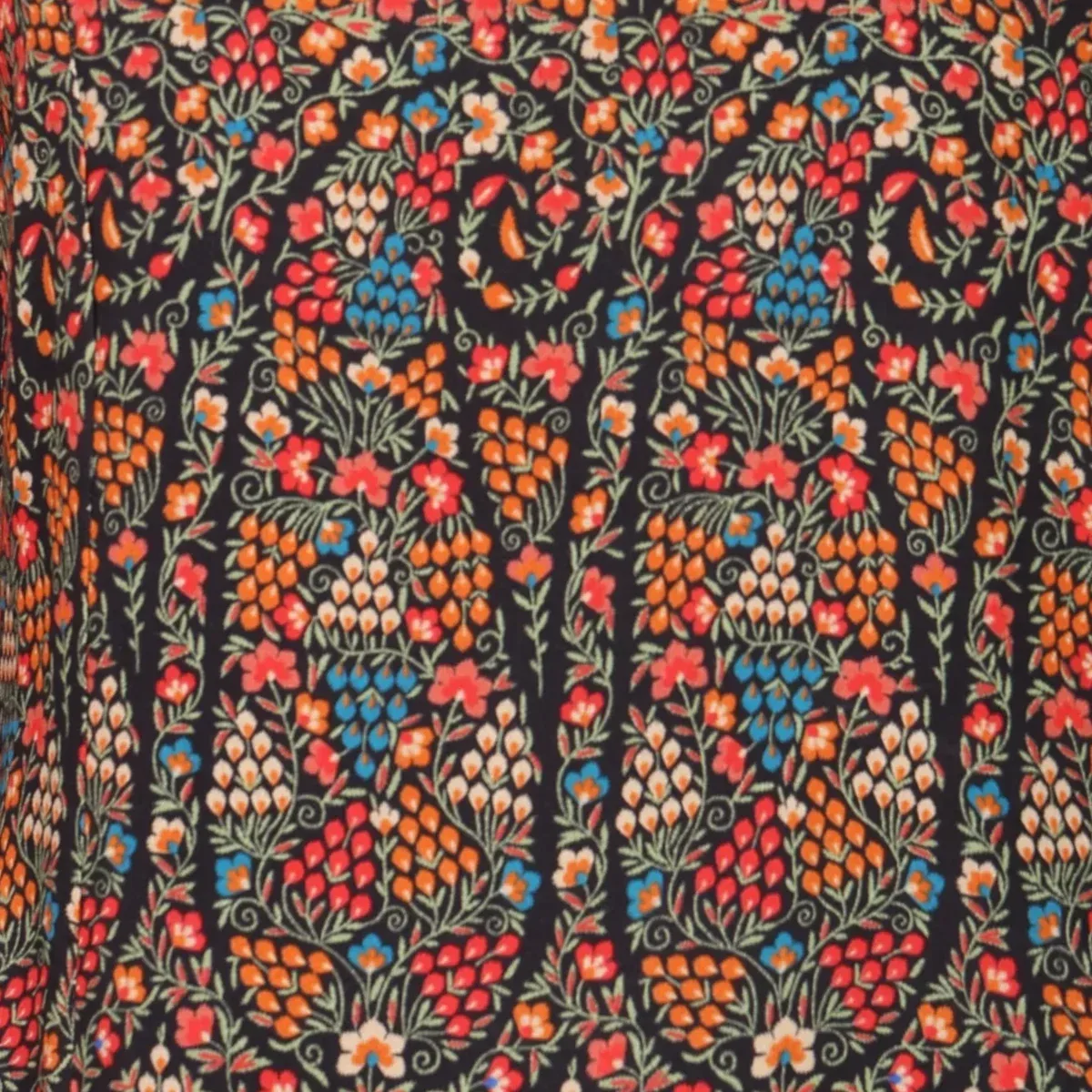 Black Floral Printed A-line Kurta with Pants Set, photo 2 of 4