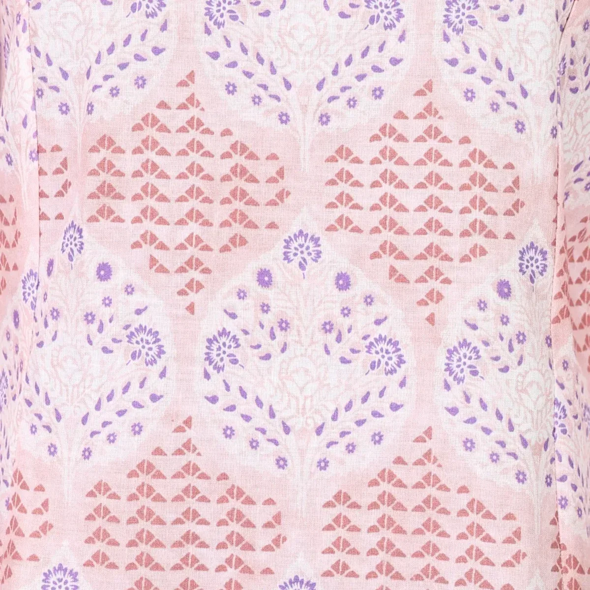 Pink Floral Printed Pure Cotton A-line Kurta with Pants Co-ord Set, photo 3 of 4