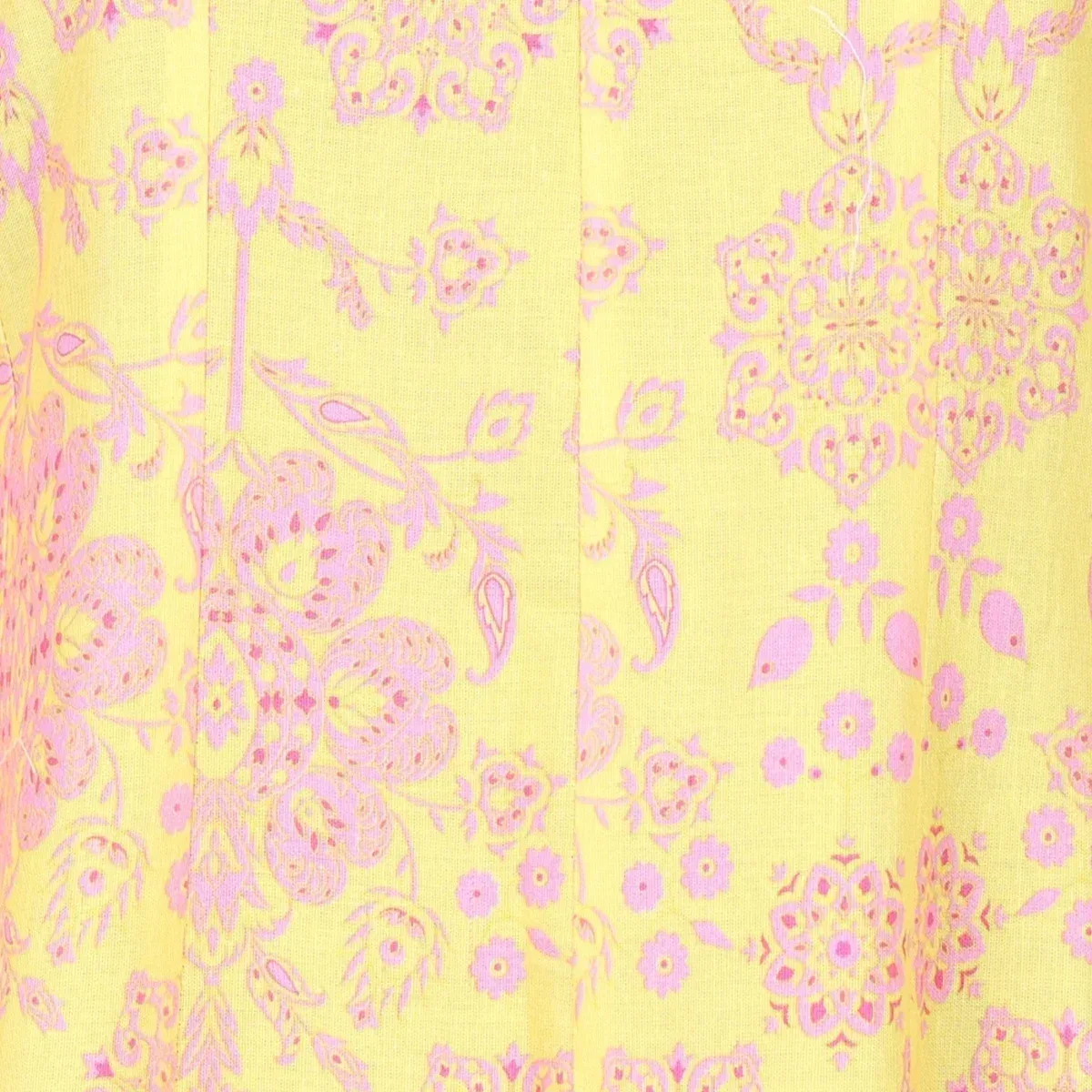 Yellow Floral Printed Pure Cotton Flared Kurta With Pants and Dupatta Set, photo 3 of 4