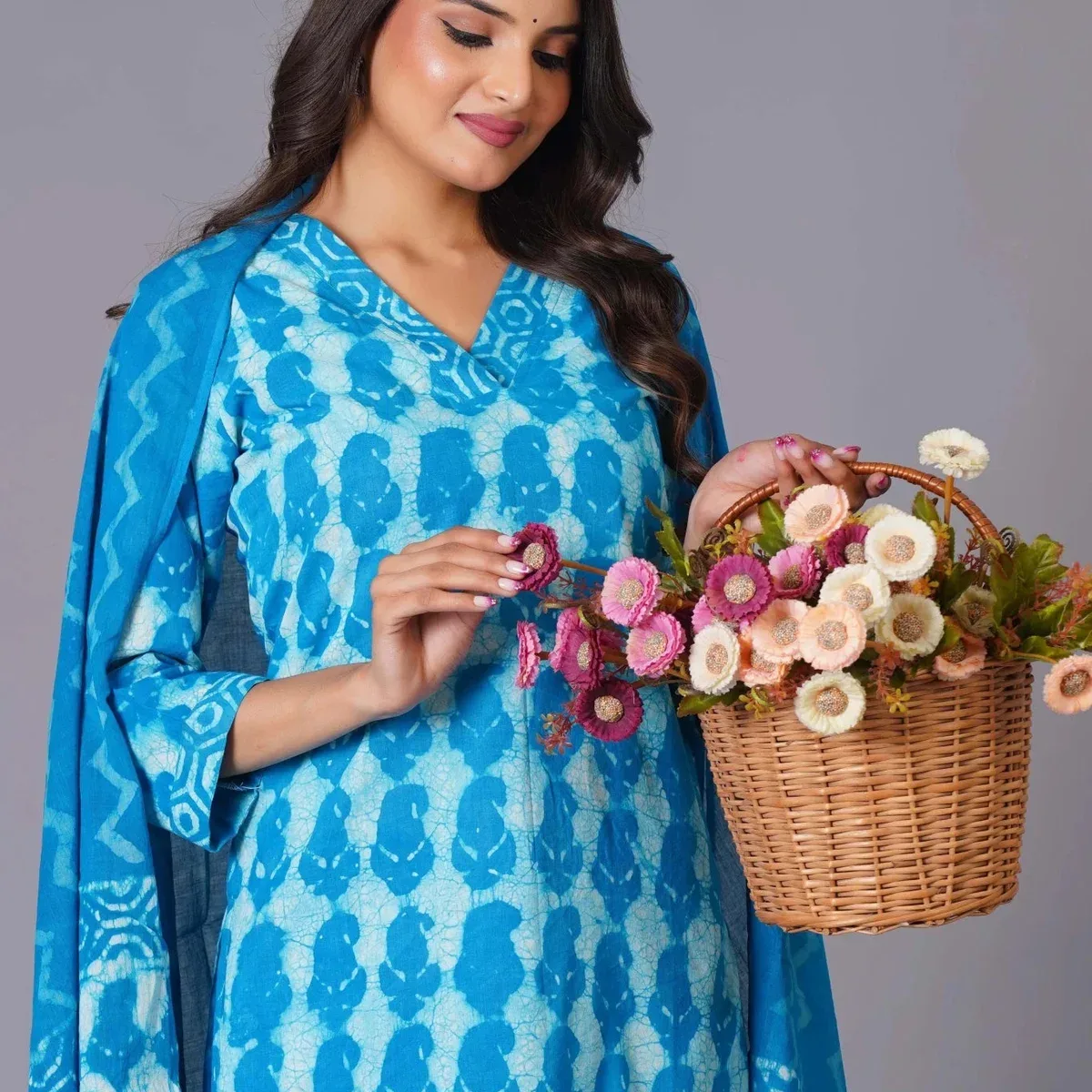 Azure Tie-Dye Pure Cotton Suit Set, photo 1 of 4