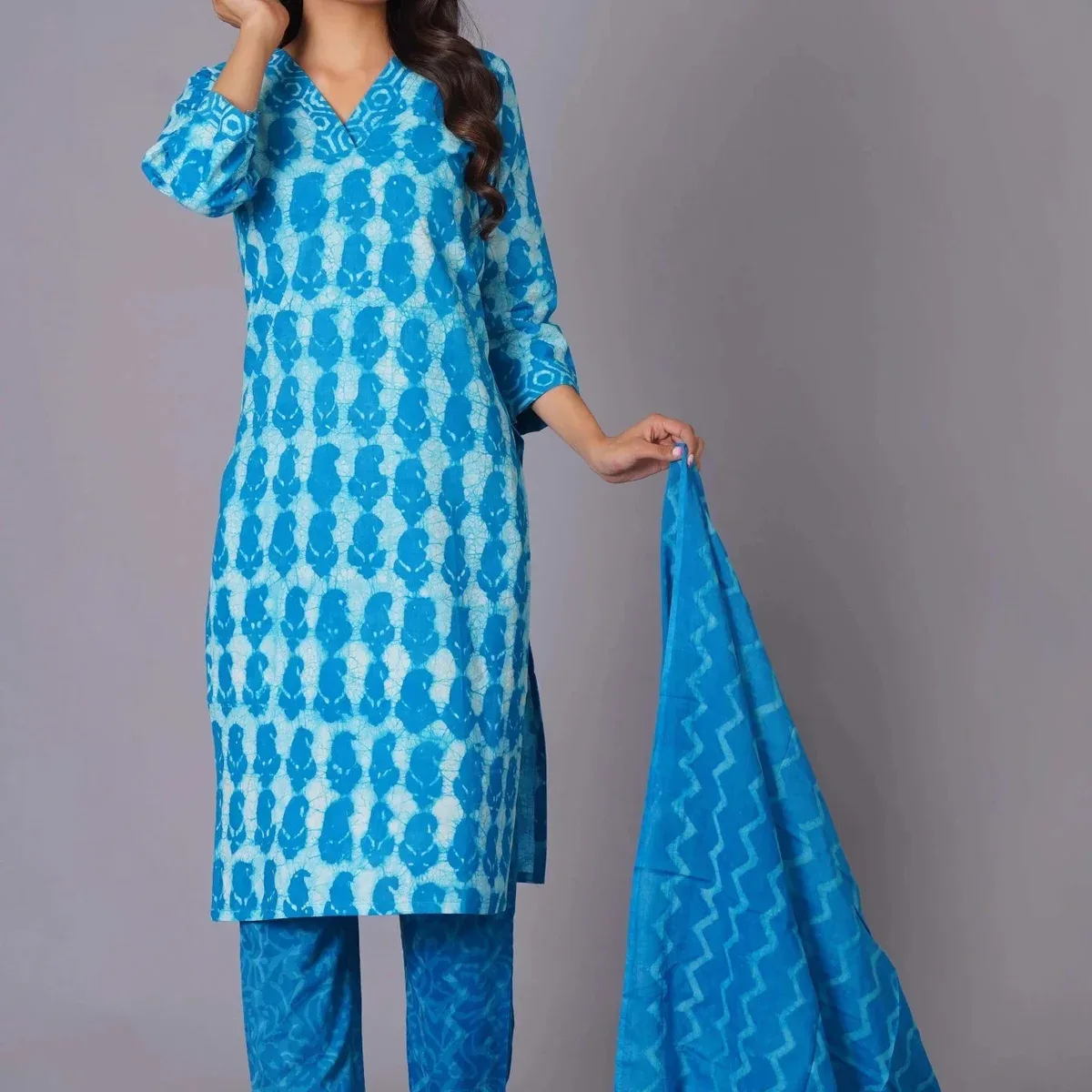 Azure Tie-Dye Pure Cotton Suit Set, photo 2 of 4
