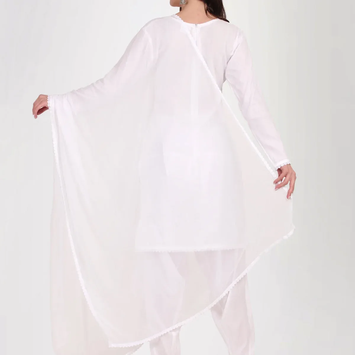 White Rayon Salwar Suit Set, photo 4 of 4