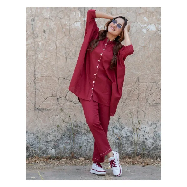 Premium Cherry Red Co-ord Set