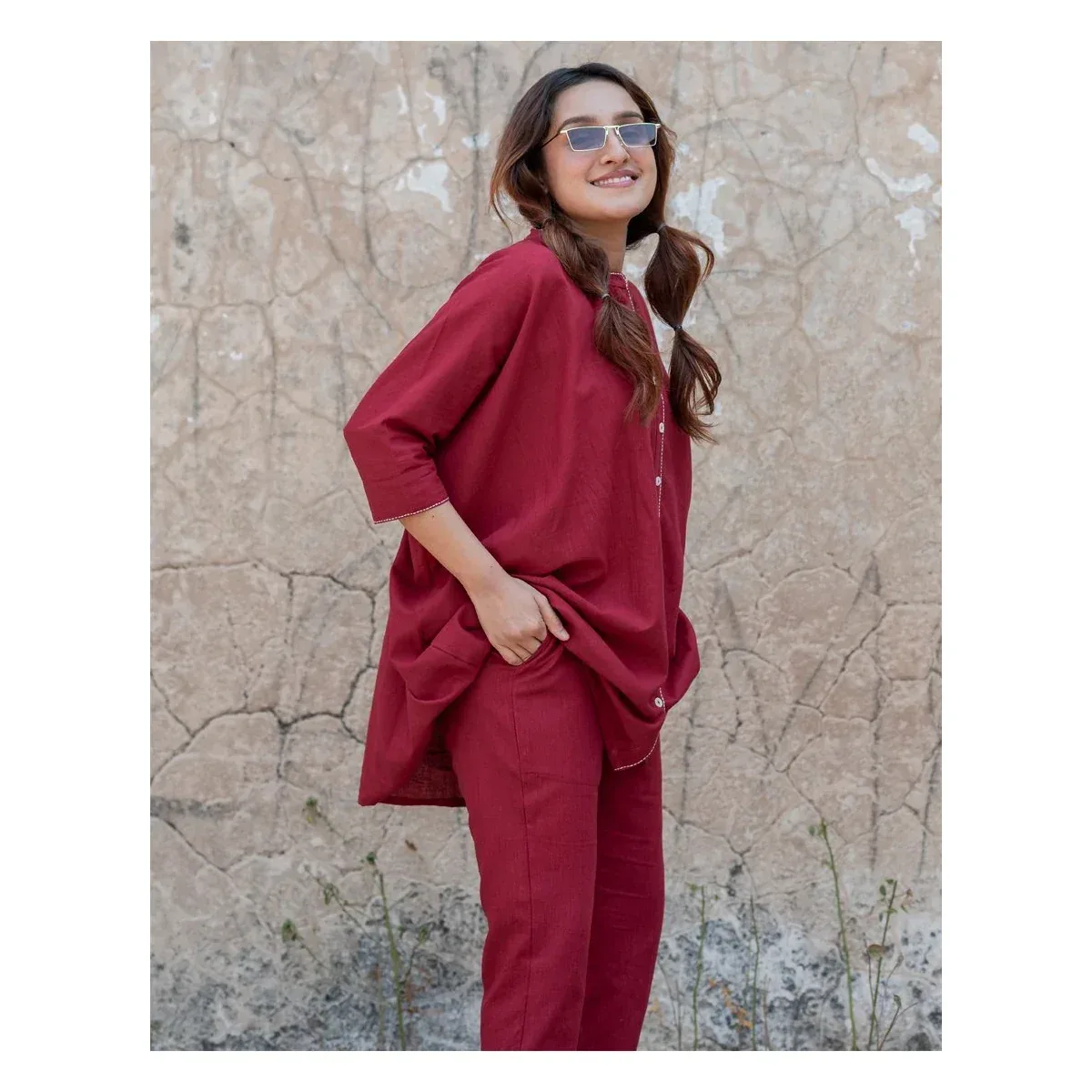Premium Cherry Red Co-ord Set, photo 3 of 4