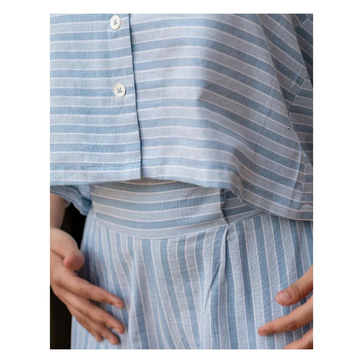Premium Light Blue Striped Co-ord Set, photo 4 of 4