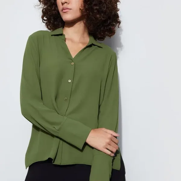 Women Solid Casual Green Shirt