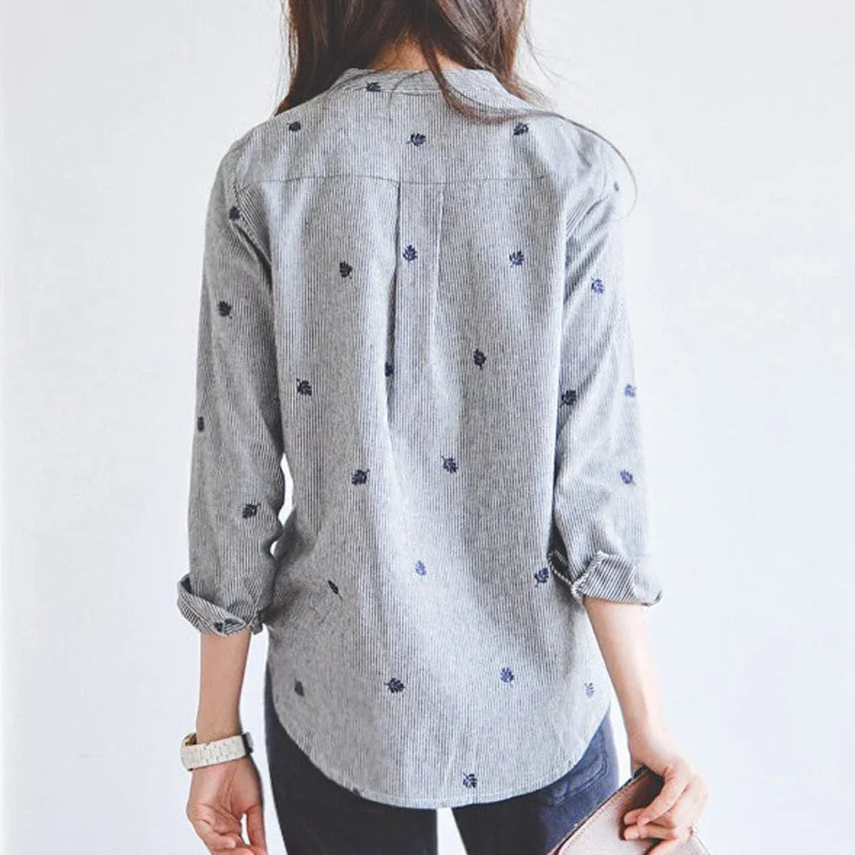 Women Embroidery Long Sleeve Blouse/ Casual Shirt, photo 2 of 4