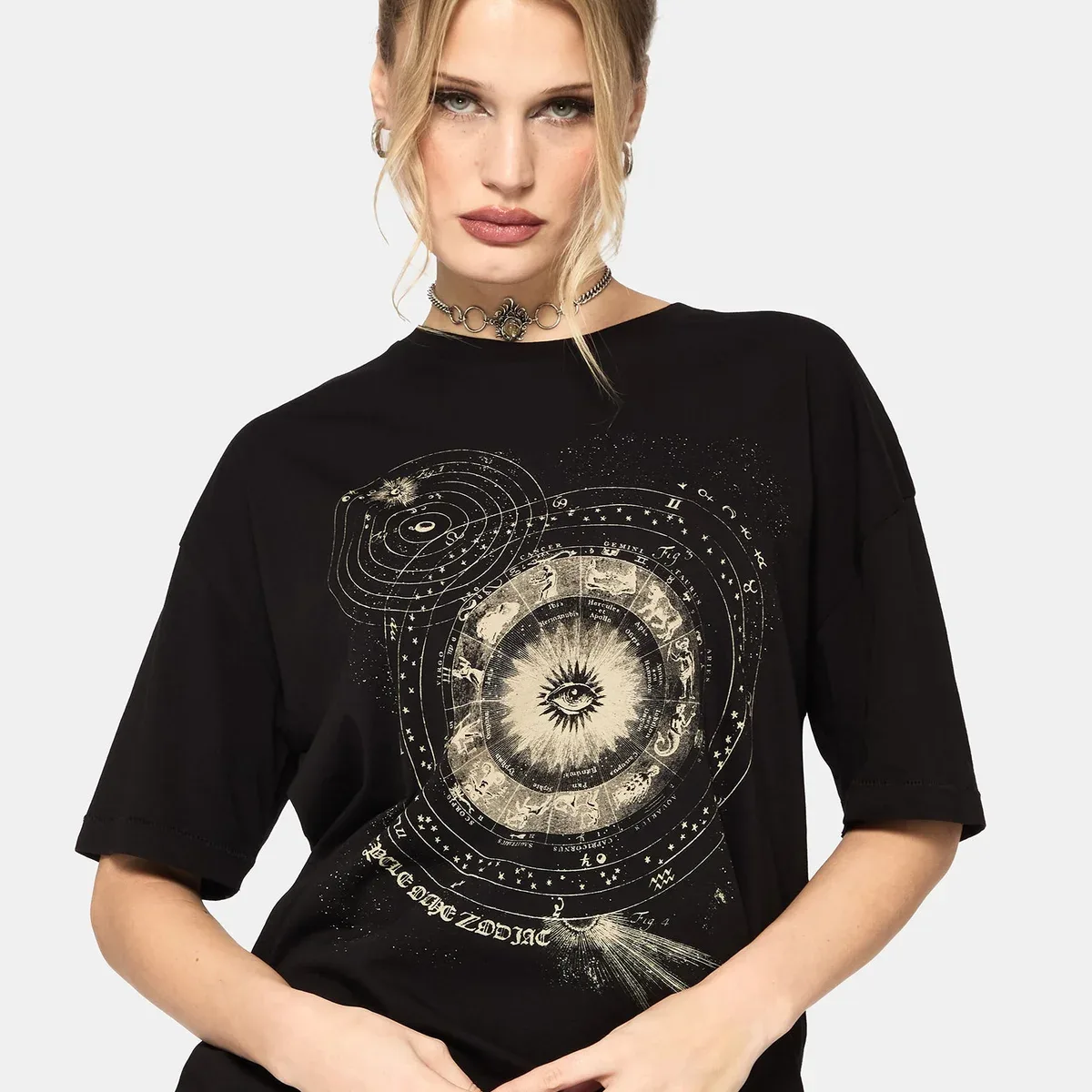 Elise Zodiac Celestial Print Oversized T-Shirt, photo 1 of 4