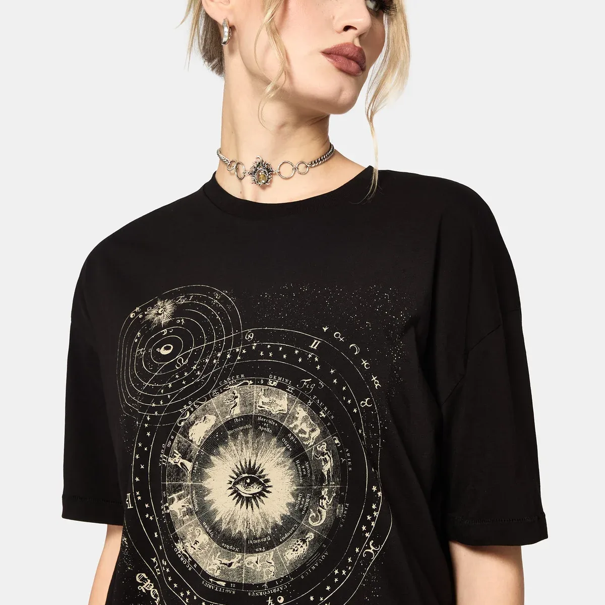 Elise Zodiac Celestial Print Oversized T-Shirt, photo 2 of 4