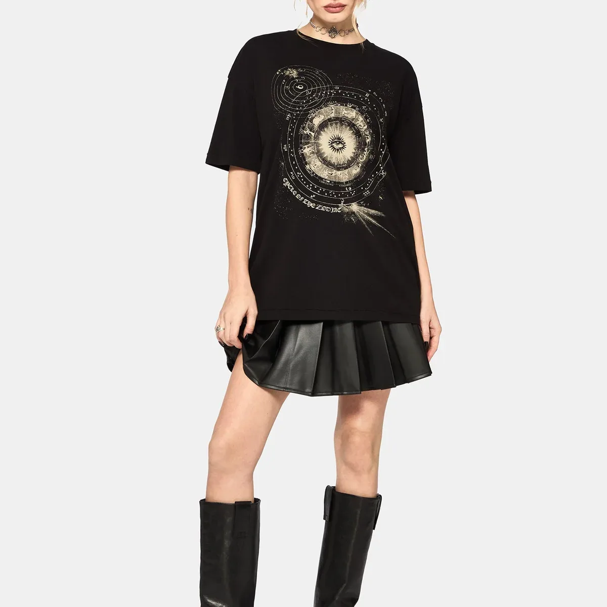 Elise Zodiac Celestial Print Oversized T-Shirt, photo 4 of 4
